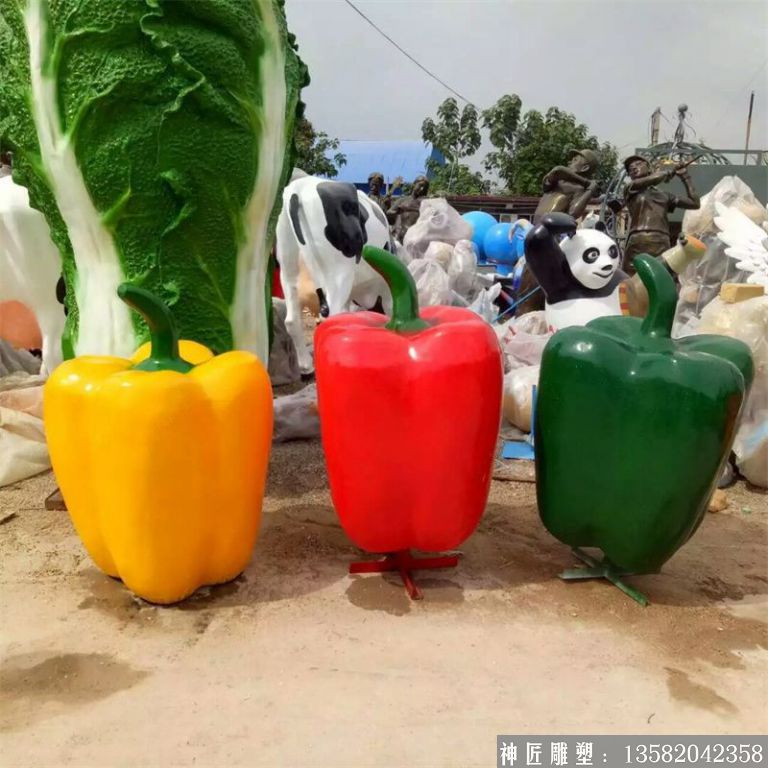 玻璃钢仿真蔬菜雕塑 仿真青椒雕塑 (2)